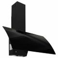 vidaXL Nástenný digestor 90 cm oceľ a tvrdené sklo čierny