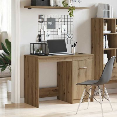 vidaXL Stôl dub artisan 100x50x76 cm kompozitné drevo