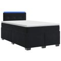 vidaXL Posteľ s boxspringom a matracom a LED Čierna 120 x 190 cm Zamat
