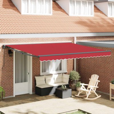 vidaXL Rám markízy Červená 400 × 300 cm Polyester s PU povrchom