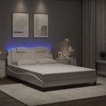vidaXL Rám postele, Viana, s LED bez matraca, biely 120x200 cm