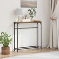 vidaXL Konzolový stôl Staré drevo 75 x 19,5 x 75 cm Kompozitné drevo