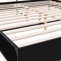 vidaXL Posteľný rám čierny 200x200 cm kompozitné drevo a kov
