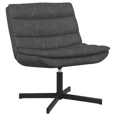 vidaXL Otočná stolička Čierna 63 x 75 x 76 cm Antik PU
