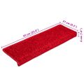 vidaXL Schodové rohože 20 ks 65x21x4 cm červené s obdĺžnikovým okrajom