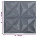 vidaXL Nástenné panely 24 ks 50 x 50 cm Origami Šedý XPS Pena