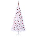 vidaXL Umelý vianočný stromček s 300 LED-i Biela 210 cm PVC a oceľ