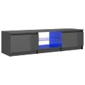 vidaXL TV skrinka s LED svetlami lesklá sivá 140x40x36 cm