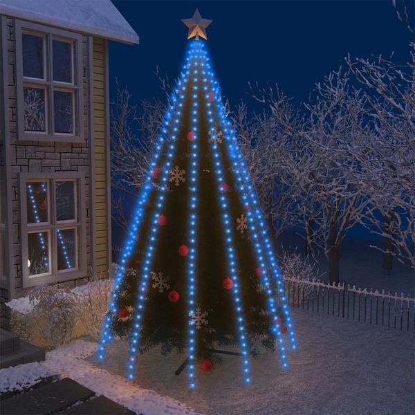 vidaXL Svetlá na stromček 500 LED, modré 500 cm, interiér/exteriér