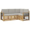 vidaXL Súpravy pohoviek 4 pcs Biela a svetlosivá 187,5 x 128,5 x 73 cm