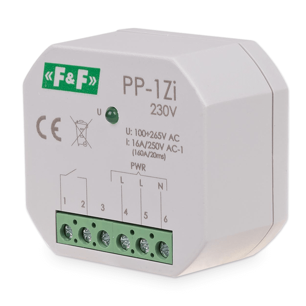 Relé elektromagnetické F&F PP-1Zi/230, 1× NO, 230V, 16A, do krabice