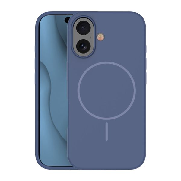 Silikónové tenké puzdro Mag pre iPhone 16 6,1" tmavomodrá