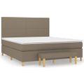 vidaXL Posteľný rám boxspring s matracom sivohned 180x200 cm látka