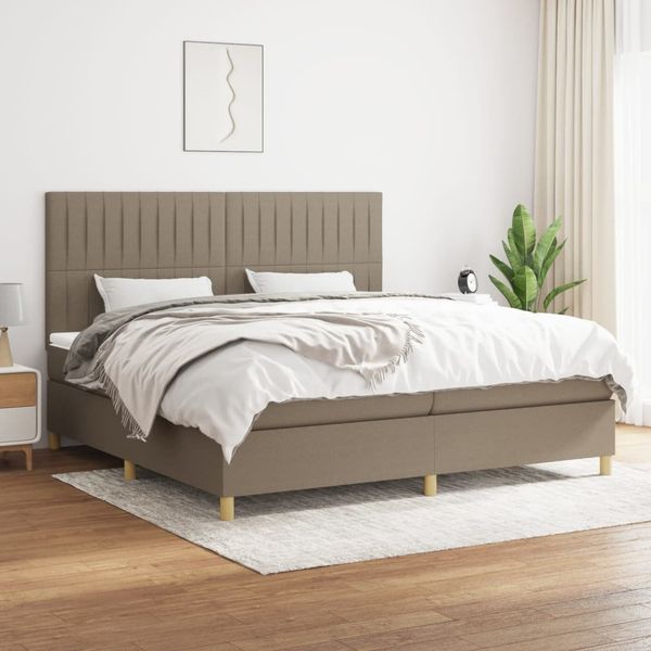 vidaXL Boxspring posteľ s matracom sivohnedý 200x200 cm látka