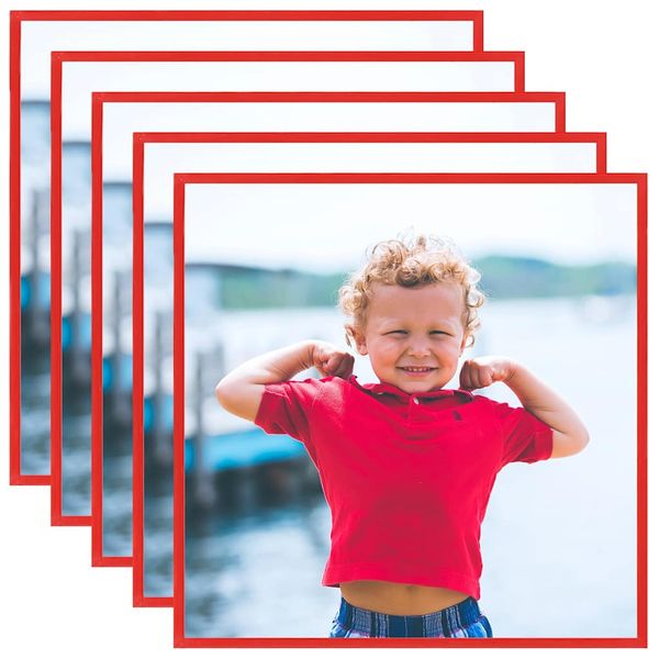 vidaXL Fotorámiky na stenu alebo stôl 5 ks červené 40x40 cm MDF