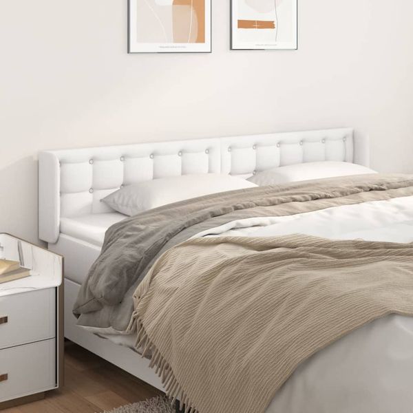 vidaXL Čelo postele so záhybmi biely 183x16x78/88 cm umelá koža