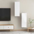 vidaXL TV skrinky 2 ks, lesklé biele 30,5x30x90 cm, kompozitné drevo