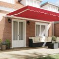 vidaXL Sklopná markíza Červená 500 × 350 cm Polyester a hliník