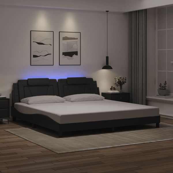 vidaXL Rám postele Viana s LED bez matraca čierny 200x200 cm