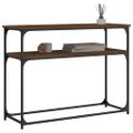 vidaXL Konzolový stolík hnedý dub 100x35,5x75 cm kompozitné drevo