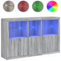 vidaXL Komoda s LED svetlami sivá sonoma 162x37x100 cm