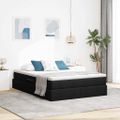 vidaXL Postel s úložným prostorem a matrací Čierna 140 x 190 cm