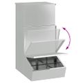 vidaXL Feeder pre prasatá Strieborná 55 x 38 x 76 cm 20 kg