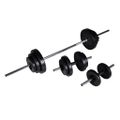 vidaXL Súprava činiek barbell a dumbbell 30,5 kg