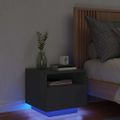 vidaXL Nočný stolík s LED svetlami čierny 40x39x37 cm