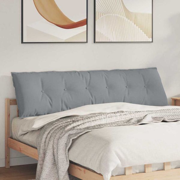 vidaXL Poduška na chrbát Svetlosivá 180 x 19 x 50 cm látka
