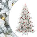 vidaXL Umelý Sklápací Vianočný Stromček Biela 180 cm PVC a oceľ