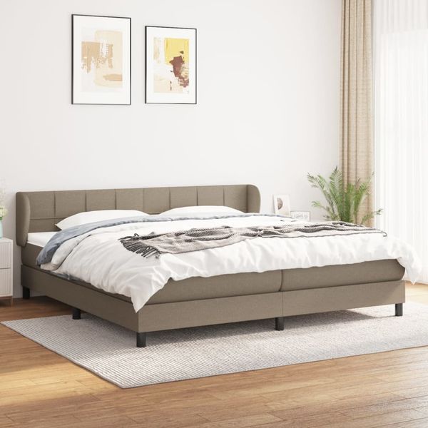 vidaXL Boxspring posteľ s matracom sivohnedý 200x200 cm látka