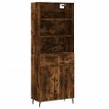 vidaXL Vysoká skrinka dymový dub 69,5x34x180 cm spracované drevo