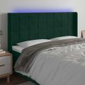 vidaXL Čelo postele s LED tmavozelené 183x16x118/128 cm zamat