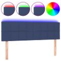 vidaXL Čelo postele s LED modré 144x5x78/88 cm látka