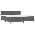 vidaXL Posteľ s pružinovým rámom Tmavo šedá 200 x 200 cm látka