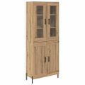 vidaXL Highboard Remeselný dub 69,5 x 34 x 180 cm Kompozitné drevo