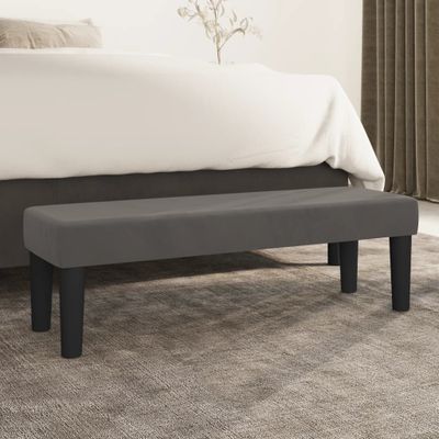 vidaXL Lavička tmavosivá 100x30x30 cm zamat