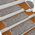 vidaXL Schodové rohože 20 ks 65x21x4 cm sivé s obdĺžnikovým okrajom