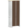 vidaXL Highboard Biela 74 x 38 x 170 cm Masívne borovicové drevo