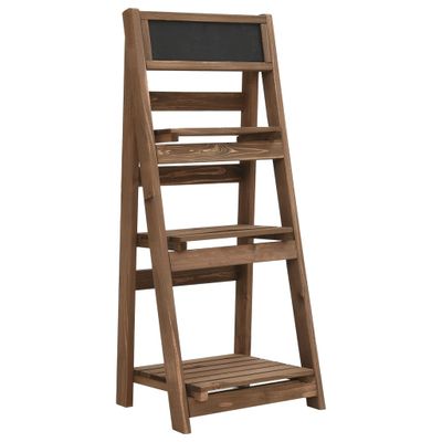 vidaXL 3-poschodový stojan na kvetiny s tabuľou 40x30x90 cm akáciový masív