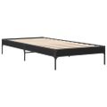 vidaXL Posteľný rám čierny 75x190 cm kompozitné drevo a kov