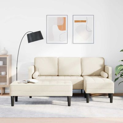 vidaXL Sada pohoviek s vankúšom 2 pcs Ľan Polyester