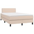 vidaXL Boxspring posteľ+matrac, kapučínová 120x190cm, umelá koža