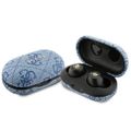 Bluetooth slúchadlá Guess GUTWSP4EGB TWS ENC 4G PU METAL LOGO modré