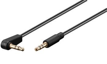 PremiumCord Kabel Jack 3,5 mm - 3,5 mm konektor 90° M/M/ 1m/ černý Kabel, 3,5 mm - 3,5 mm jack konektor, 90° M/M, 1m, cerný