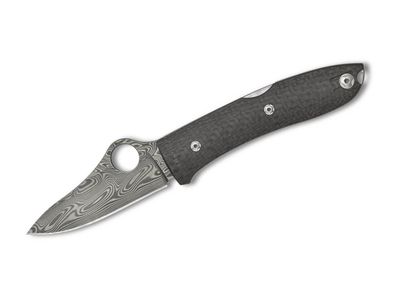 Spyderco C255CFPD SpyOpera Thor vreckový zberateľský nôž 7,4 cm, damašek, uhlíkové vlákno