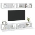 vidaXL Nástenné TV skrinky 4 ks biele 100x30x30 cm