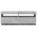vidaXL TV skrinka s LED svetlami betónová sivá 100x35x40 cm