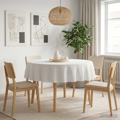 vidaXL Uterák na stôl 5 ks Okrúhly Biela Ø 160 cm Polyester